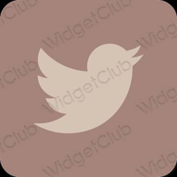 Ästhetisch braun Twitter App-Symbole