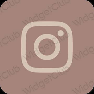 Estetik Kahverengi Instagram uygulama simgeleri