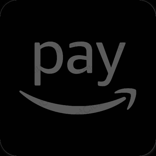 Estetski crno PayPay ikone aplikacija