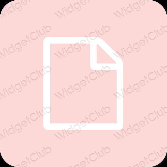 Естетски пастелно розе Notes иконе апликација