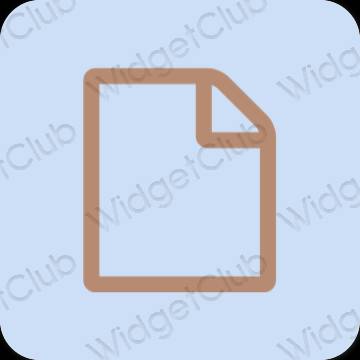 Esthétique bleu pastel Notes icônes d'application