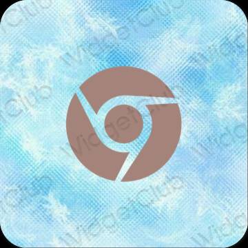 Estetico Marrone Chrome icone dell'app