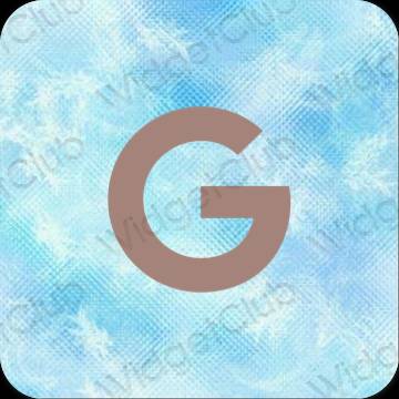 미적인 갈색 Google 앱 아이콘