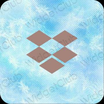 Estetyka brązowy Dropbox ikony aplikacji
