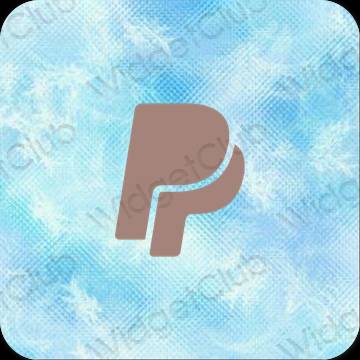 Esthétique brun Paypal icônes d'application