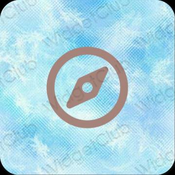 Stijlvol bruin Safari app-pictogrammen