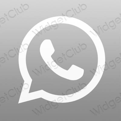 Αισθητικός γκρί WhatsApp εικονίδια εφαρμογών