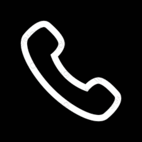 Estetyka czarny Phone ikony aplikacji