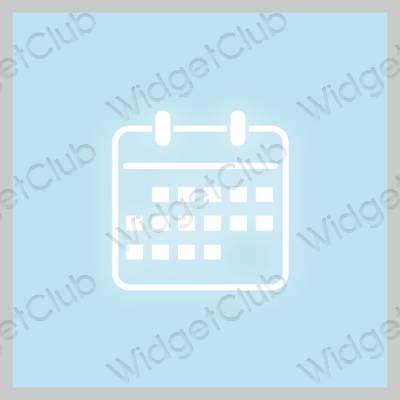 Esztétika pasztell kék Calendar alkalmazás ikonok