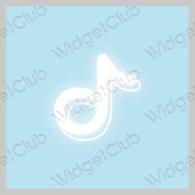 Estetic albastru pastel TikTok pictogramele aplicației