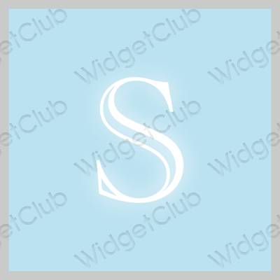 Естетичний пастельний синій SHEIN значки програм