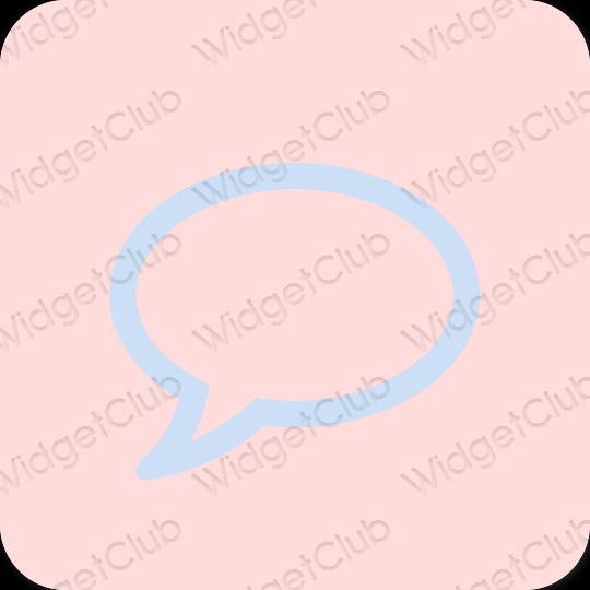 Esthétique rose pastel Messages icônes d'application