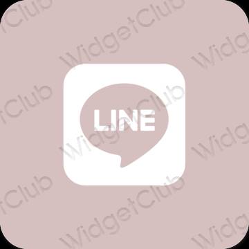 Esthétique rose pastel LINE icônes d'application
