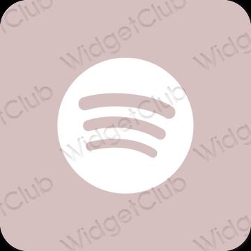 Естетски пастелно розе Spotify иконе апликација