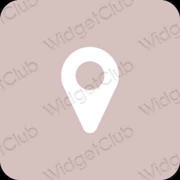 Estetico rosa pastello Map icone dell'app