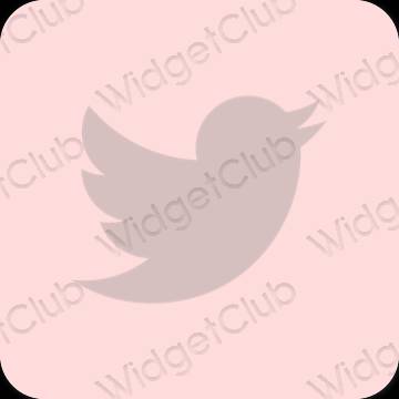 Stijlvol pastelroze Twitter app-pictogrammen