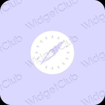 Estetický pastelově modrá Safari ikony aplikací