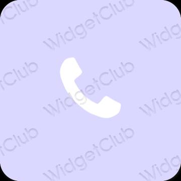 Estetik biru pastel Phone ikon aplikasi