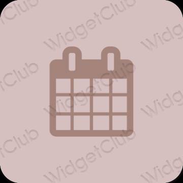 Estetyka pastelowy róż Calendar ikony aplikacji