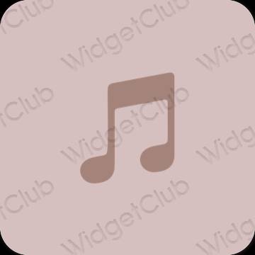 เกี่ยวกับความงาม สีชมพูพาสเทล Apple Music ไอคอนแอพ