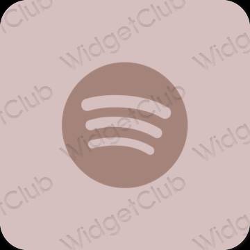 Estetinis rožinis Spotify programėlių piktogramos