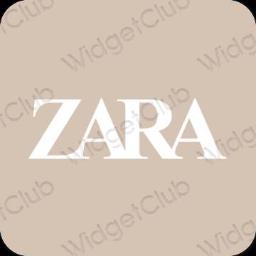 Естетичен бежово ZARA икони на приложения