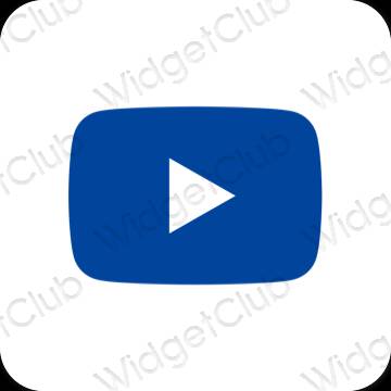Stijlvol blauw Youtube app-pictogrammen