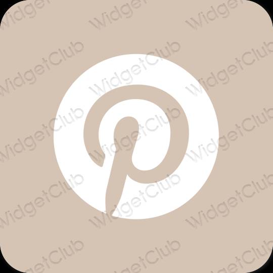 эстетический бежевый Pinterest значки приложений
