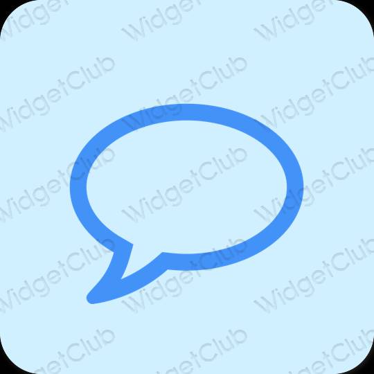 Estetický pastelově modrá Messages ikony aplikací