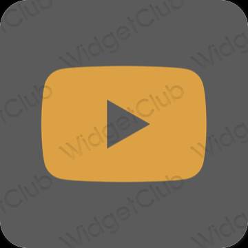 Estético cinzento Youtube ícones de aplicativos