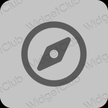 Ästhetisch grau Safari App-Symbole