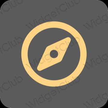 Ästhetisch grau Safari App-Symbole