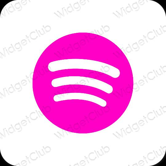 Estetické neónovo ružové Spotify ikony aplikácií