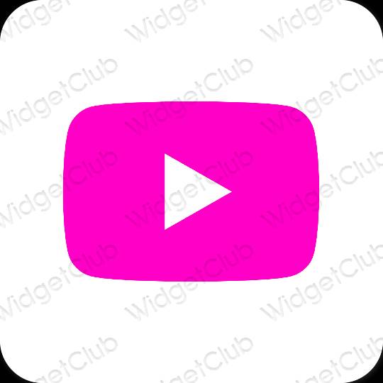 جمالي النيون الوردي Youtube أيقونات التطبيق