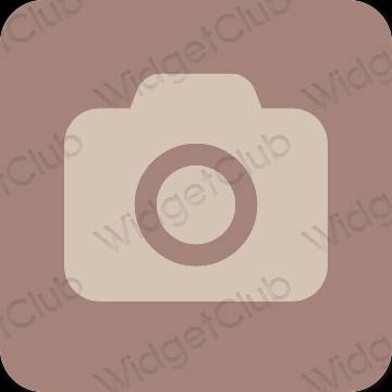 Estetski smeđa Camera ikone aplikacija