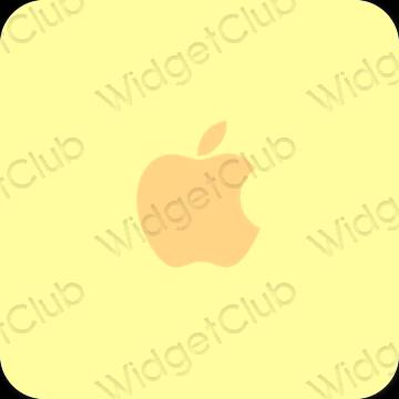 Estetický žlutá Apple Store ikony aplikací