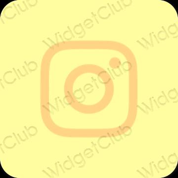 미적인 노란색 Instagram 앱 아이콘