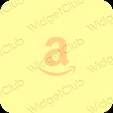 Estetski žuta boja Amazon ikone aplikacija