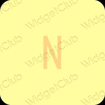Естетичен жълто Netflix икони на приложения