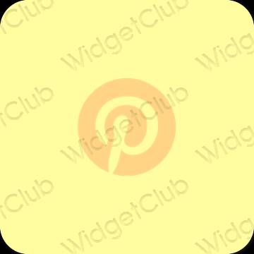 Estetsko rumena Pinterest ikone aplikacij