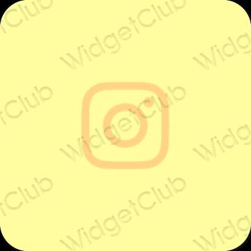 Estetico giallo Instagram icone dell'app