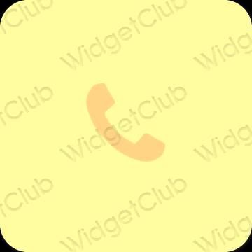 Estetisk gul Phone app ikoner
