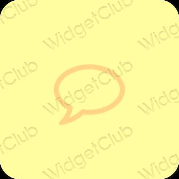 Estetické žltá Messages ikony aplikácií