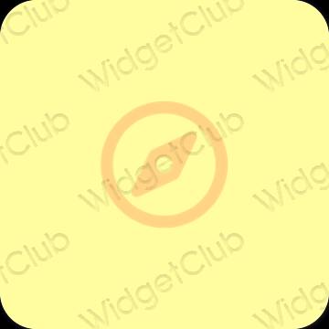 אֶסתֵטִי צהוב Safari סמלי אפליקציה