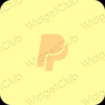 Estético amarelo Paypal ícones de aplicativos