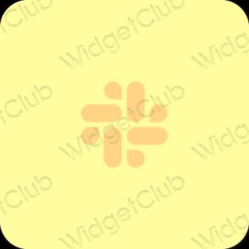Estetické žltá Slack ikony aplikácií