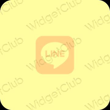 Estetisk gul LINE app ikoner