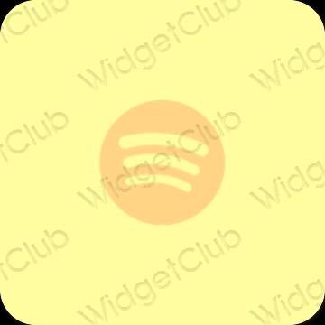 Αισθητικός κίτρινος Spotify εικονίδια εφαρμογών