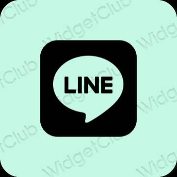 Естетски пастелно плава LINE иконе апликација