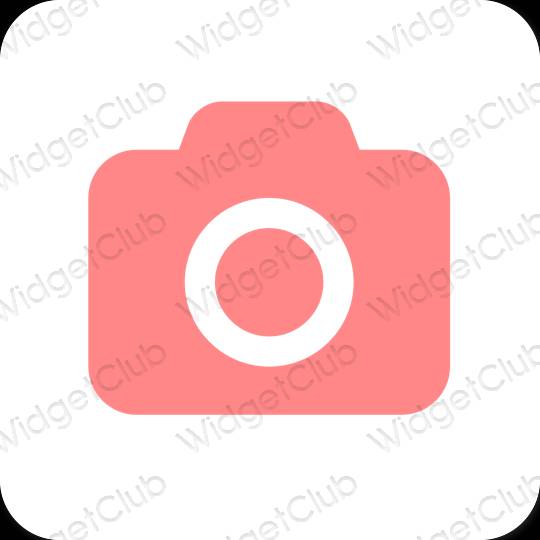 Esthétique rose Camera icônes d'application